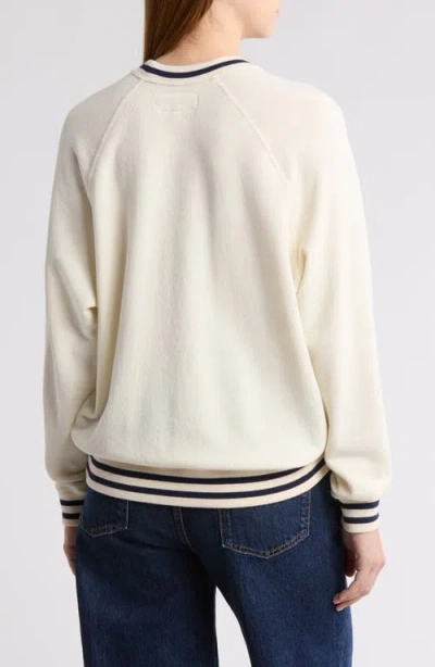 The Great Crest Graphic Varsity College Sweatshirt In Washed White In White