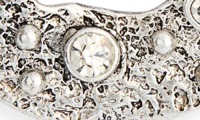 Karine Sultan Textured Open Ring Drop Earrings In Silver