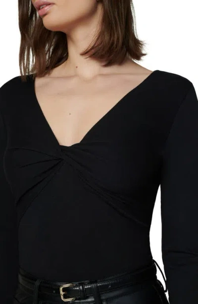 Joe's Ava Twist V-neck Long Sleeve Top In Black