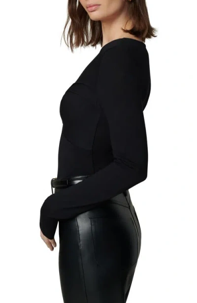 Joe's Ava Twist V-neck Long Sleeve Top In Black