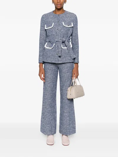 排扣粗花呢夹克