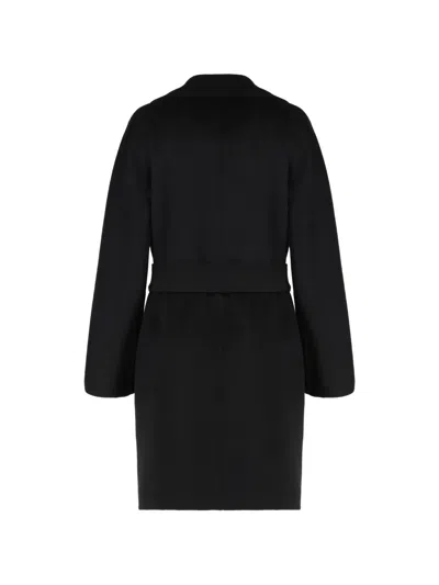 Max Mara Notched-lapel Coat In Black