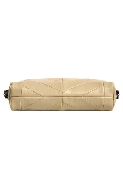 Valentino Garavani Panthea Small Shoulder Bag In Nappa Leather With A Chevron Pattern In Neutral