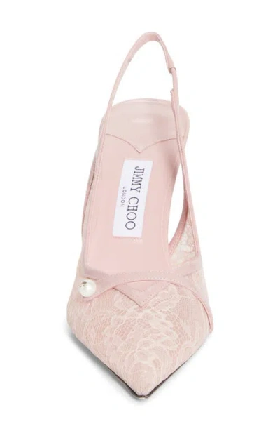Jimmy Choo Amita Pointed Toe Slingback Pump In Pink
