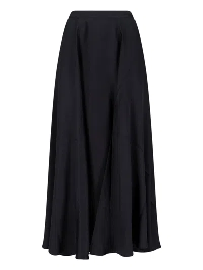 Anine Bing Christina Silk-blend Satin Midi Skirt In Black