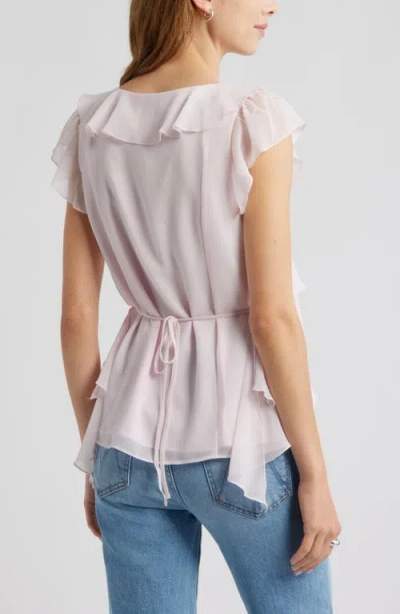 Open Edit Chiffon Ruffle Top In Pink