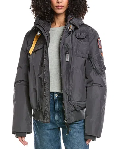 Parajumpers Hooded Down Bomber Jacket In Gray