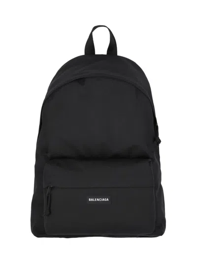 Balenciaga Explorer Backpack In Nylon With Applied Logo In Black