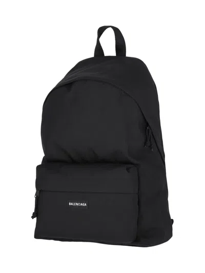 Balenciaga Explorer Backpack In Nylon With Applied Logo In Black