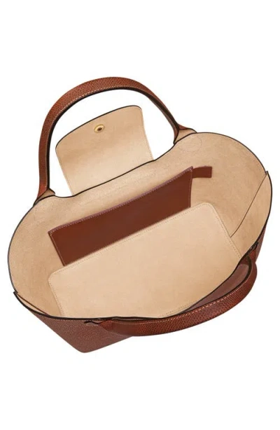 Longchamp Épure Leather Shoulder Tote In Brown
