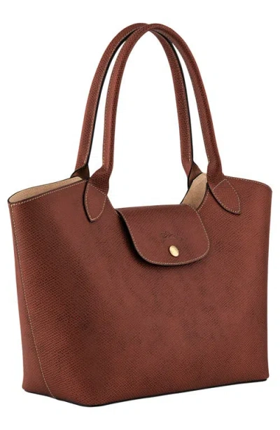 Longchamp Épure Leather Shoulder Tote In Brown