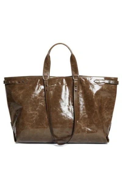 Isabel Marant Winna Leather Tote In Green