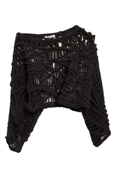 Aisling Camps Ripple Macramé Pullover Top In Black