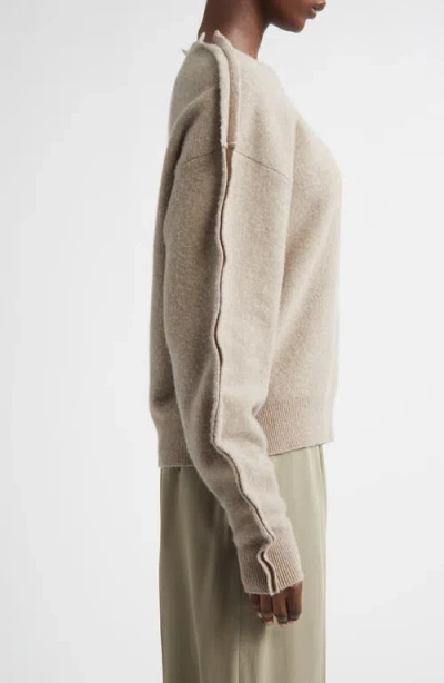 Aisling Camps Sculpted Wool Blend Pullover Sweater In Neutral