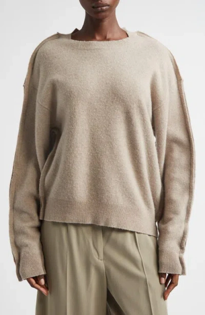 Aisling Camps Sculpted Wool Blend Pullover Sweater In Neutral