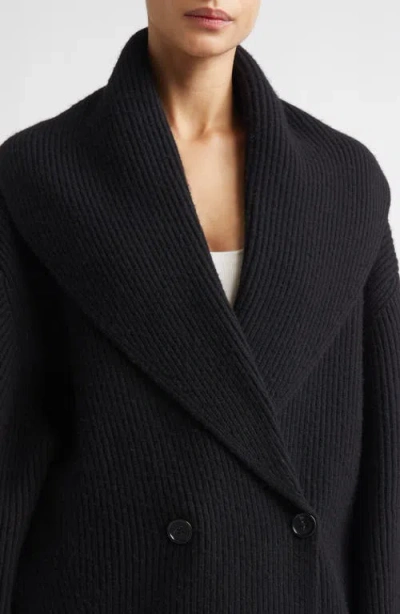 Totême Toteme Wool Knit Scarf-lapel Cardigan With Double-breasted Design In Black