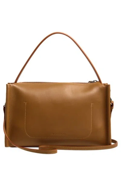 Jw Anderson Loafer Leather Shoulder Bag With Detachable Strap In Brown