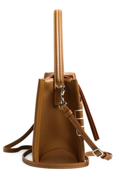 Jw Anderson Loafer Leather Shoulder Bag With Detachable Strap In Brown