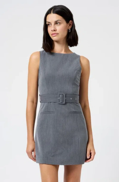 French Connection Minka Pinstripe Belted Minidress In Multi