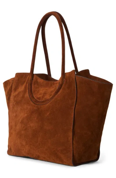 Staud Maude Suede Tote Bag In Brown