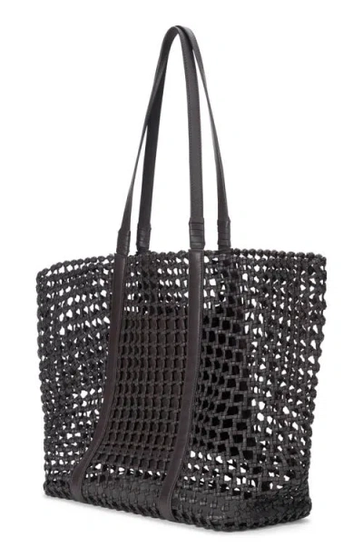 Staud Getaway Hand Knotted Leather Tote Bag In Brown