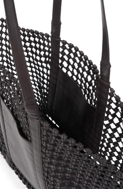 Staud Getaway Hand Knotted Leather Tote Bag In Brown