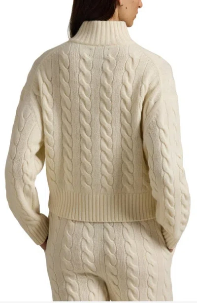 Polo Ralph Lauren Team Usa Cable Stitch Half Zip Pullover In White