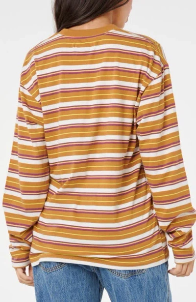 Rip Curl Stripe Long Sleeve T-shirt In Brown