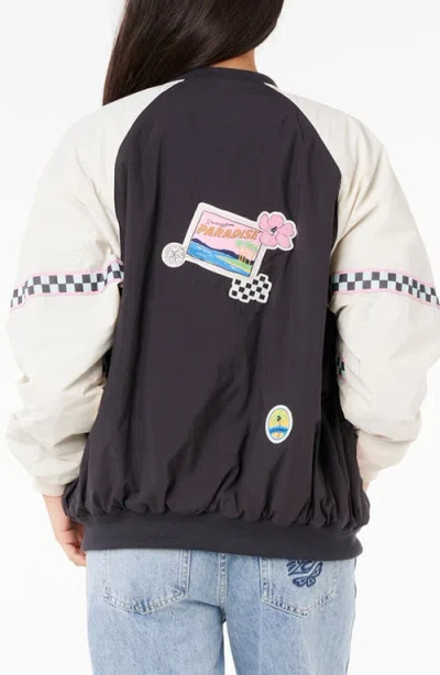 Rip Curl Sunset Luau Nylon Bomber Jacket In Black