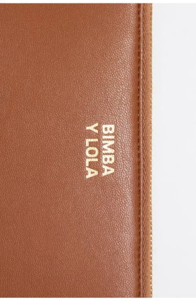 Bimba Y Lola Tan Leather Horizontal Wallet In Brown