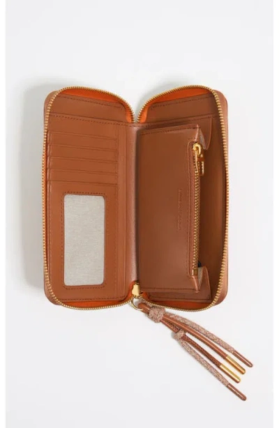 Bimba Y Lola Tan Leather Horizontal Wallet In Brown