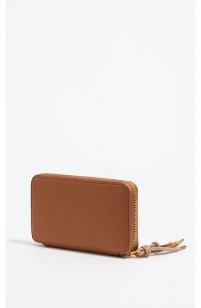 Bimba Y Lola Tan Leather Horizontal Wallet In Brown