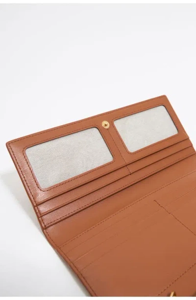 Bimba Y Lola Tan Leather Continental Wallet In Brown