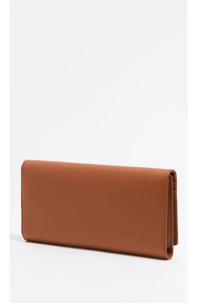 Bimba Y Lola Tan Leather Continental Wallet In Brown