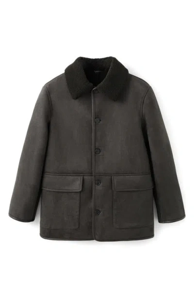 Mango Men's Faux-shearling Suede Jacket In Brown