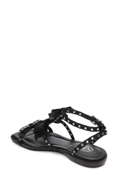Ash Rachel Studded Ankle Strap Slide Sandal In Black