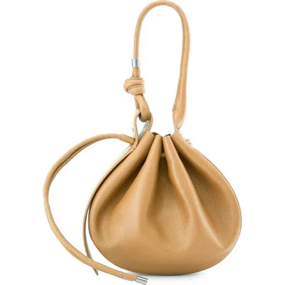 Behno Medium Ina Pebble Leather Shoulder Bag In Neutral