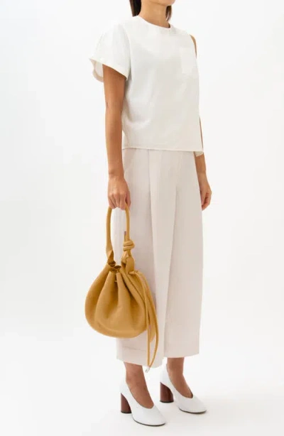 Behno Medium Ina Pebble Leather Shoulder Bag In Neutral