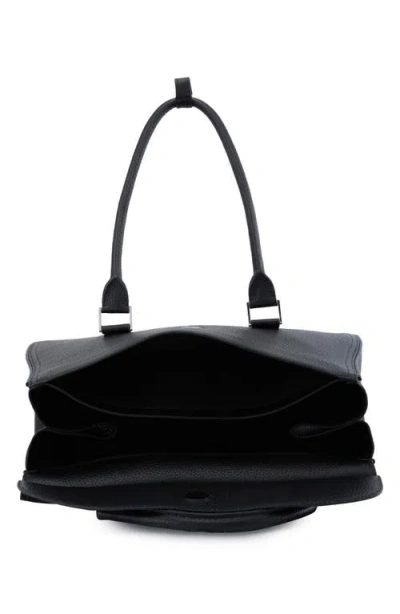Behno Large Coco Pebble Leather Satchel In Black