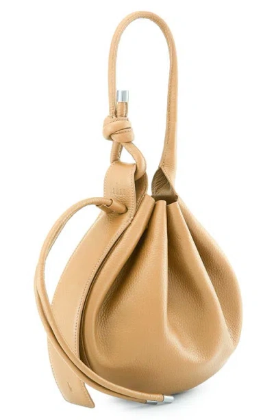 Behno Medium Ina Pebble Leather Shoulder Bag In Neutral