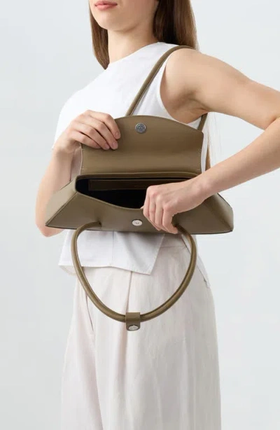 Behno Diana Leather Shoulder Bag In Green