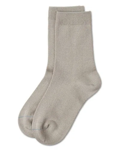 Memoi Kid's Basic Soft Rayon Crew Socks In Gray