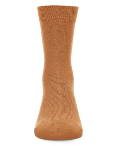 Memoi Kid's Basic Soft Rayon Crew Socks In Brown