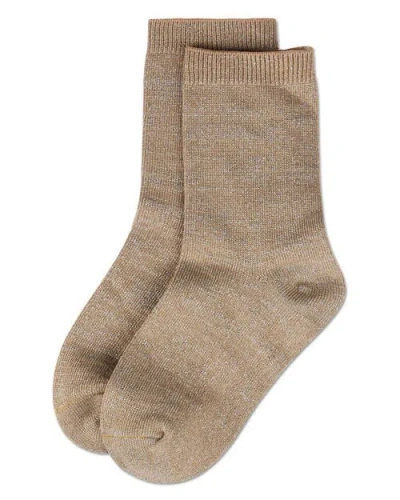 Memoi Kid's Basic Soft Rayon Crew Socks In Brown