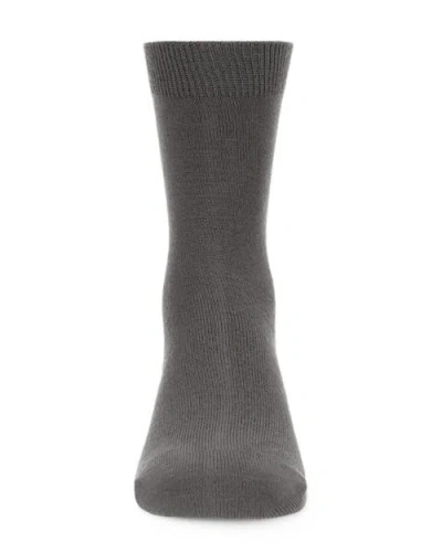 Memoi Kid's Basic Soft Rayon Crew Socks In Gray