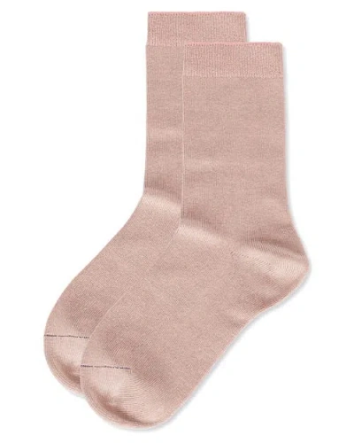Memoi Kid's Basic Soft Rayon Crew Socks In Pink