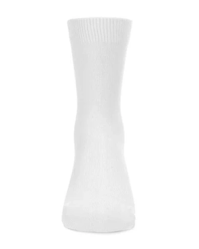 Memoi Kid's Basic Soft Rayon Crew Socks In White