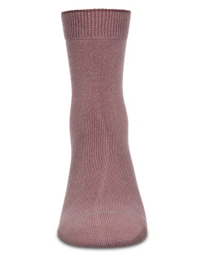 Memoi Kid's Basic Soft Rayon Crew Socks In Brown