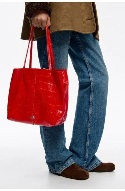 Bimba Y Lola Medium Leather Shopper Bag In Pink