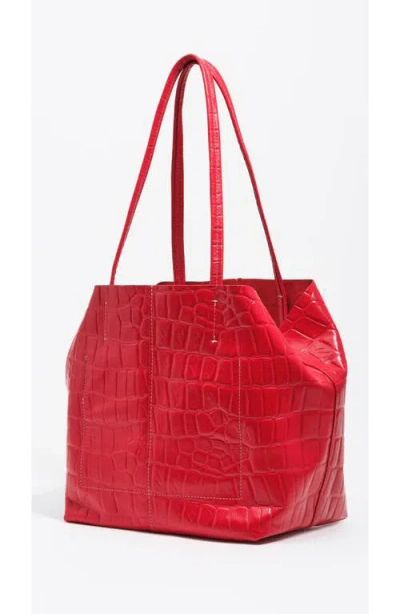 Bimba Y Lola Medium Leather Shopper Bag In Pink